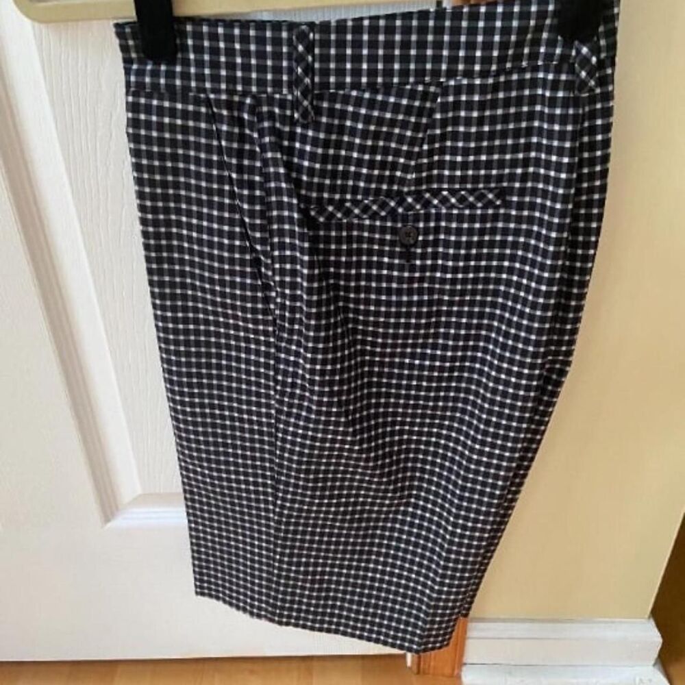 Adidas Mens Size 30 Black White Gingham Check Golf Shorts Flat Front